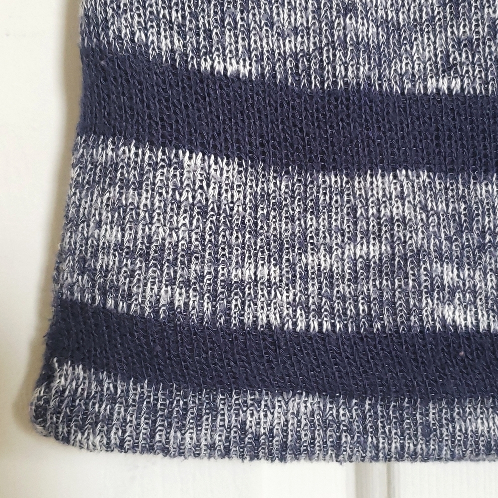 Vintage 90s Papaya Striped Knit Top Angel Sleeve Small Navy Space Dye Y2K - Picture 6 of 7
